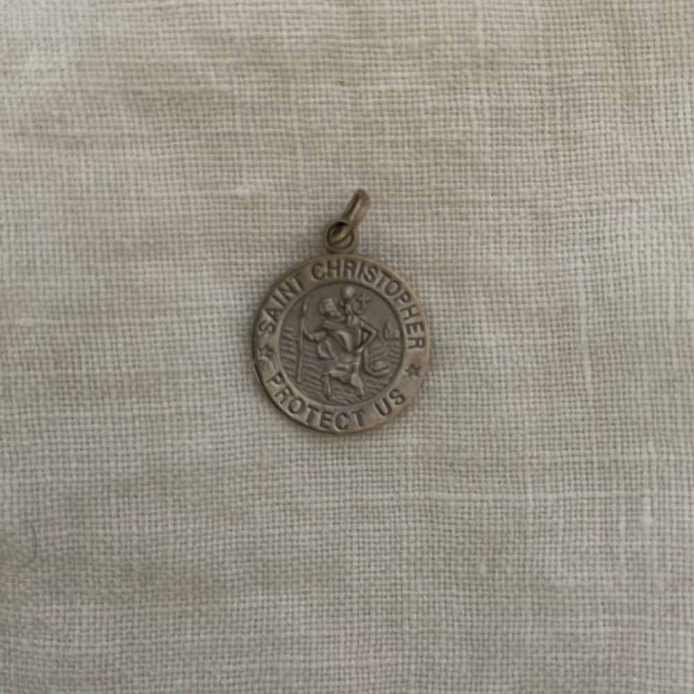 Saint Christopher pendant 14k real silver